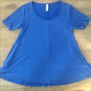 LulaRoe Solid Blue Perfect T Tee Small LLR
